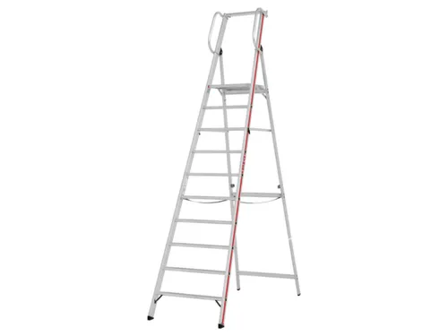 platformladder,bordes HxBxD 2340x440x400mm,10treden,aluminium