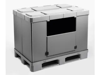 Vouwbare Palletbox Pp/pe Hxlxb 940X1200X800Mm 675L 3Sledepoten - 4