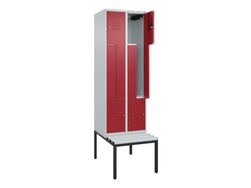 Z-garderobekast,HxBxD 2120x600x815mm,2vak,vak B 300mm,cil.-slot
