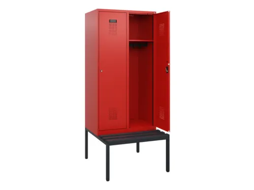locker met bank,HxBxD 1950x800x815mm,2vak,vak B 400mm,cilinderslot