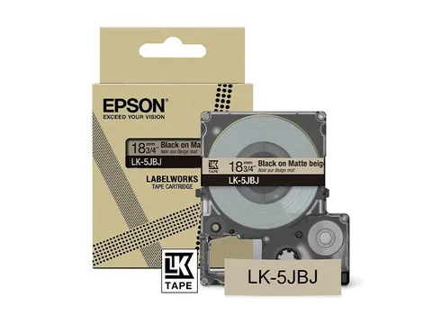 C53S672091 Epson 18mm beige zwart LK5JBJ lettertape mat 8m