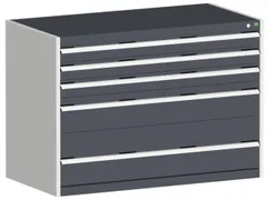 ladekast 900x1300x650mm 5laden zware lasten RAL7035 front RAL7016