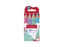 Kleurpotlood Faber-Castell Grippy XXL Jumbo kartonetui 4 stuks pastel