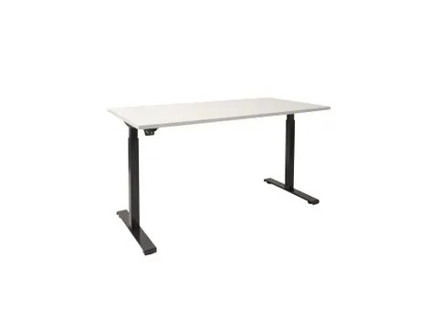 Elektrisch Verstelbaar Bureau Krijtwit 2 Motoren 160x80cm Frame Zwart