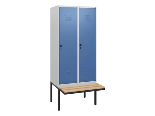 locker met bank,HxBxD 1950x800x815mm,2vak,vak B 400mm,draaigrendel