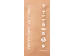 Compostable Wet towel 60x130mm eco bruin 500 stuks