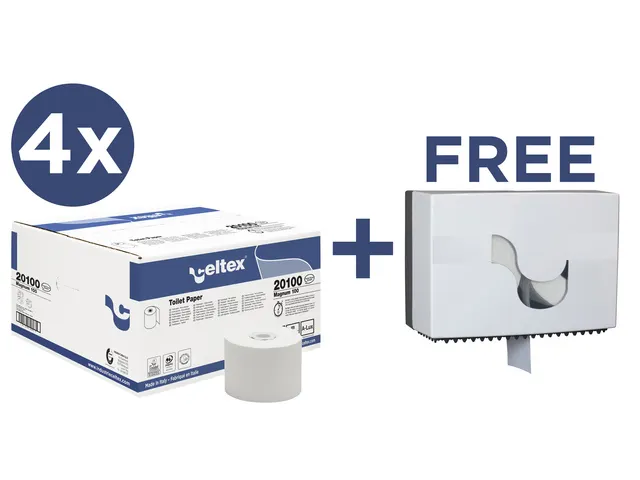 Voordeelbundel Celtex toiletpapier met gratis Megamini Bis dispenser
