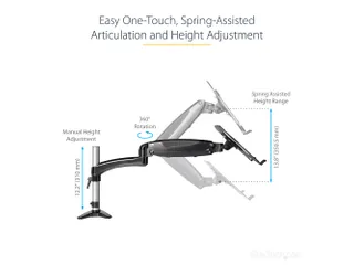 Laptop Arm Bureausteun voor laptop of Monitor tot 34 inch - 11
