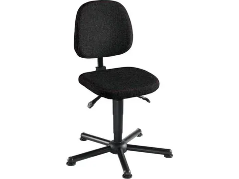 Werkplaatsstoel,standaardzitting,zitting stof zwart