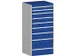 ladekast HxBxD 1600x800x650mm 9laden RAL7035 front RAL5010