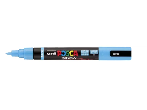 Paintmarker Uni POSCA PC-5BR brushpunt M lichtblauw
