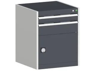 ladekast HxBxD 800x650x650mm 2laden RAL7035 front RAL7016 - 1