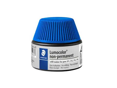 Viltstiftvulling Staedtler Lumocolor non-permanent 15ml blauw