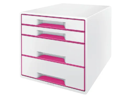 Ladenblok Leitz WOW Cube 4 laden wit/roze