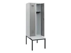 locker met bank,HxBxD 1950x600x815mm,2vak,vak B 300mm,cilinderslot