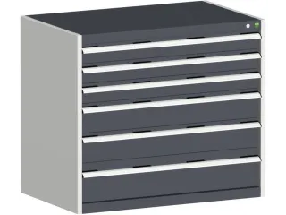 ladekast HxBxD 900x1050x650mm 6laden RAL7035 front RAL7016 - 2