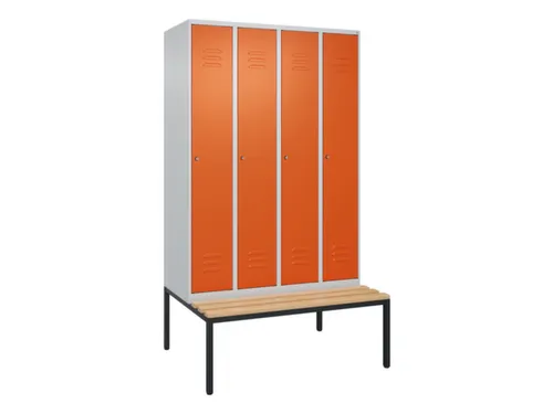 locker met bank,HxBxD 2120x1200x815mm,4vak,vak B 300mm,cil.-slot