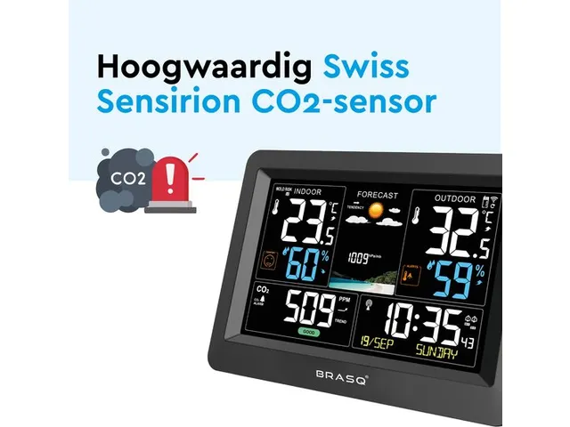 BRASQ Weerstation met CO2 meter WS200