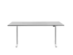 Elektrisch ihv bureau,HxBxD 700-1200x1800x800mm,blad grijs,T-voet wit