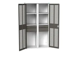 universele kast,HxBxD 2000x1050x550mm,4xStalen bodem,4lade(n)