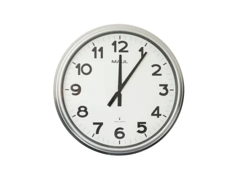Wandklok MAUL Ride RC Ø61x7.5cm kunststof zilver/wit incl batterij
