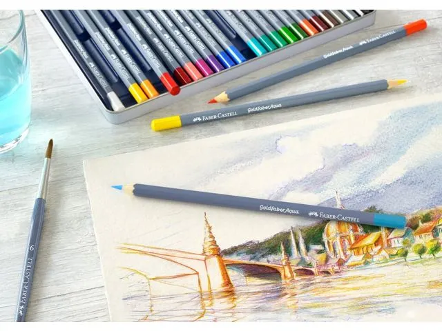 Crayon de couleur Aquarelle Faber-Castell Goldfaber 149 bleu turquoise