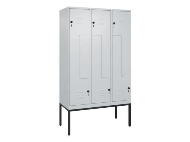 Z-garderobekast,HxBxD 2120x1200x500mm,vak B 200/400mm,draaigrendel