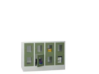 lockerkast,HxBxD 855x1200x500mm,4x2vakken,RAL7035,front RAL6011 - 2
