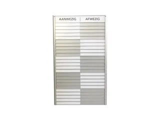 Menoor In-Uit bord 25 namen Aluminium Aanwezig/Afwezig Wit - 1