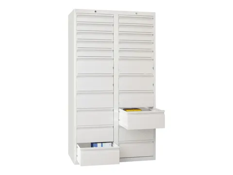 ladekast HxBxD 1800x1000x500mm 22laden RAL7035 front RAL7035