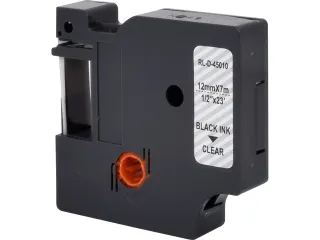 DYMO S0720500 45010 D1 tape 12mmx7m zwart op transparant - 1