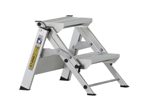 veiligheidstrap,eenzijdig,2treden,Stand H 0,44m,licht metaal