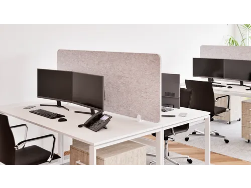 Akoestisch PET-vilt scheidingsscherm bureau lichtgrijs 60x120cm
