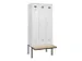 locker met bank,voor scheiding van kleding,HxBxD 2120x900x815mm,3vak