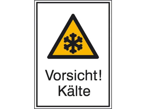 waarschuwings-combibord,v. binnen/buiten,Pas op! Kou,PVC,HxB 185x131mm