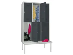 banklocker,dubbeldeks,HxBxD 2150x1200x800mm,RAL7035,front RAL7016