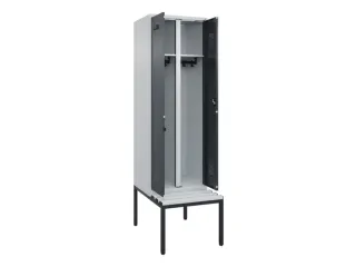 locker met bank,voor scheiding van kleding,HxBxD 2120x600x815mm,2vak - 1