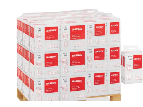 Handdoek Katrin z-vouw 2-laags 203x240mm wit 61617 Pallet