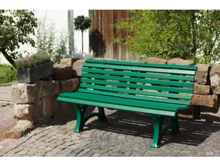 Kunststofbank 800x1500x420mm Zit H 450mm 13 Latten 2 Pootstellen Groen - 3