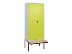 PBM-locker met bank,HxBxD 2120x800x815mm,2vak,vak B 400mm,draaigrendel