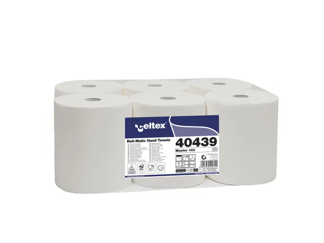 Handdoekrol Celtex 2-laags wit 140 meter krimp a 6 rol