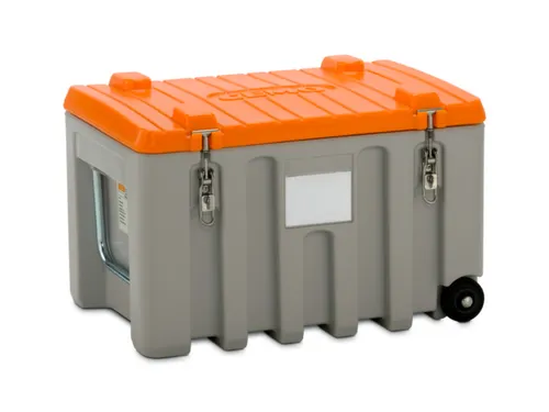Opbergbox 150l H 530x 800x 600mm Met 2 Wielen Grijs/Oranje