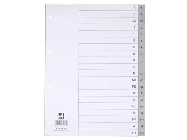 Tabbladen Set A-Z Met Indexblad PP A4 4-Gaats 20 Tabs Grijs