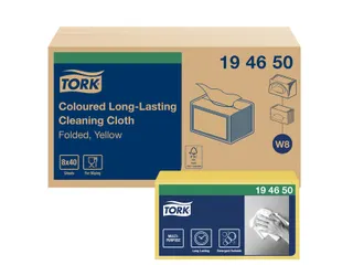 Reiningingsdoek Tork Long Lasting W8 multifunctioneel geel 194650 - 8