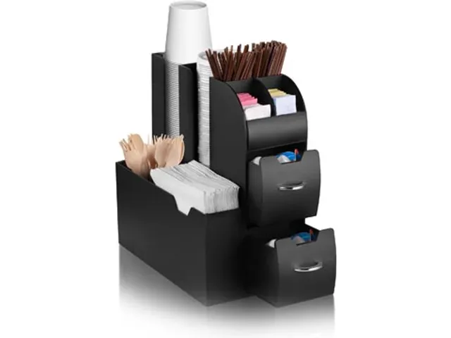 Organisatie Toren Koffiehoek of keuken zwart 7 compartimenten