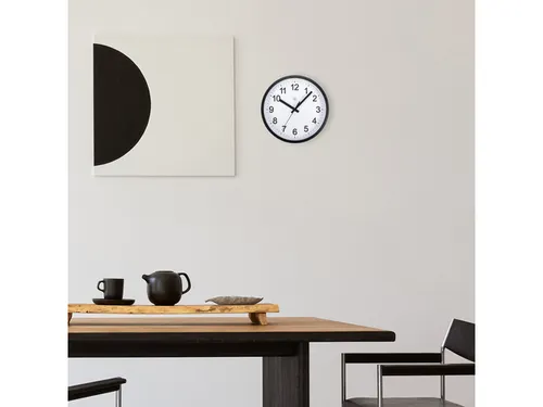 Wandklok nXt Robust dia 25,5cm zwart/wit kunststof