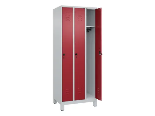 locker,HxBxD 1950x750x500mm,3vak,vak B 250mm,draaigrendel,voeten