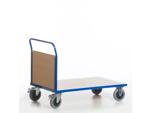 kopwandwagen,draagverm. 600kg,laadvl. LxB 1200x800mm,houtplaat,1wand