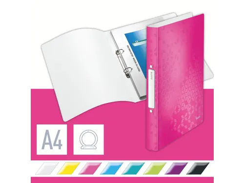 Ringband Leitz WOW A4 2-rings O-mech 25mm PP roze