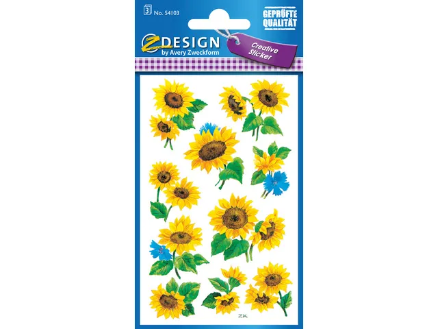 papieretiket Z-design Creative pakje a 3 vel zonnebloemen